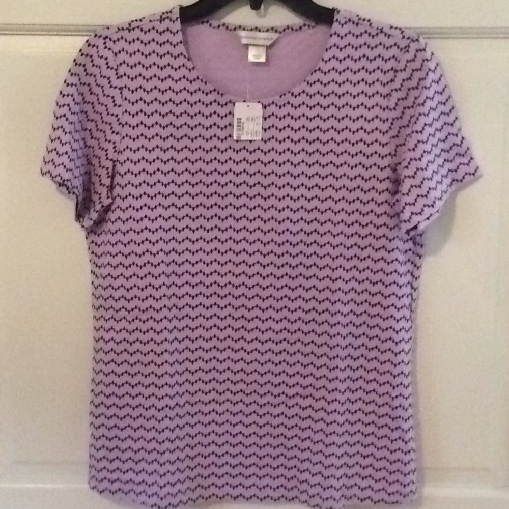 NWT Christopher & Banks Short Sleeve Lavender Top